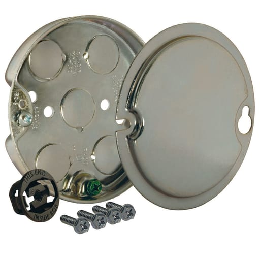 Raco Manufacturing - Raco 295-1 4" Steel Round Ceiling Fan Support Pan, 1/2" Deep, 1/2" Bottom Knockouts