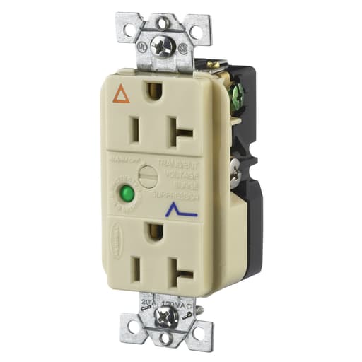Hubbell Wiring Device - Hubbell IG5362ISADUP SPD Receptacle, IG, 20A 125V, 5-20R, IV