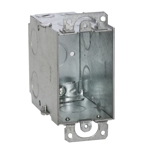 Raco Manufacturing - Raco 601 3 in x 2" Switch Box, Gangable, 3-1/2" Deep, Seven 1/2" KO's & NMSC Clamps, Plaster Ears