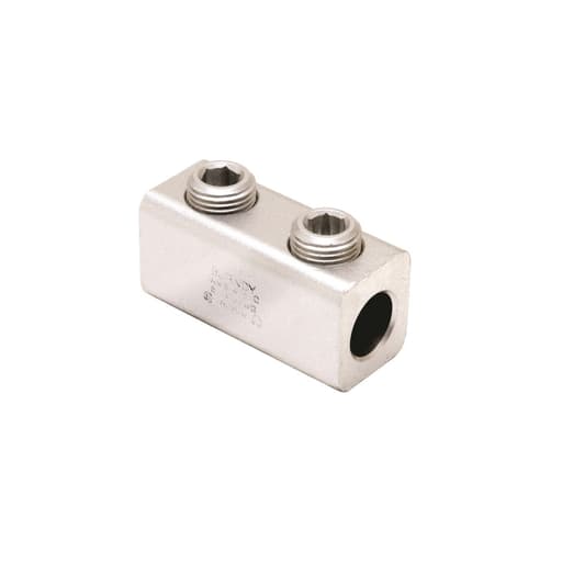 Burndy - Burndy AMS4/0 Aluminum Mechanical Splice, 4/0-6 AWG, 9/16" Screw Dia, 2 Screws, 5/16" Hex Size, Al/Cu Rated, Tin Plated