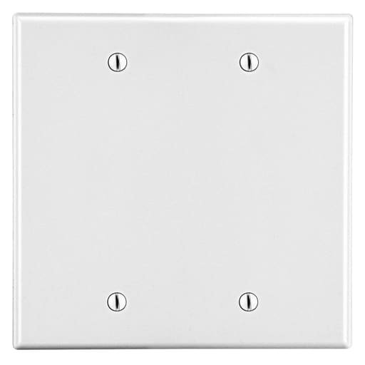 Hubbell Wiring Device - Hubbell P23W 2-Gang Blank Wallplate, Box Mount - White