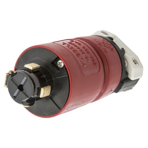 Hubbell Wiring Device - Hubbell HBL20445B 30 Amp 480 Volt 3-Pole 4-Wire Red Locking Plug