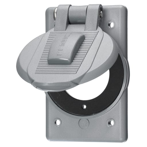 Hubbell Wiring Device - Hubbell WP1 1-Gang Weatherproof Cover for Flanged Inlets & Flanged Receptacles, 15 & 20A, 2-pole 2-wire & 2-pole 3-wire INSULGRIP