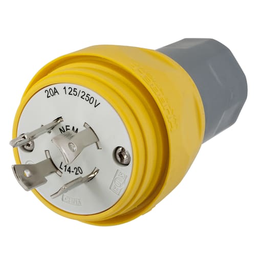 Hubbell Wiring Device - Hubbell HBL26W74 20 Amp 125/250 Volt 3-Pole 4-Wire NEMA L16-20P Locking Plug