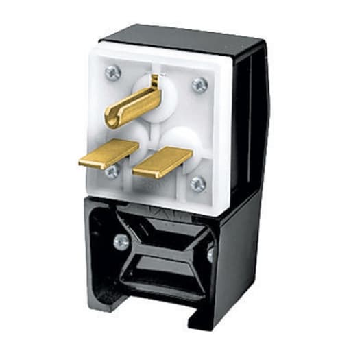 Hubbell Wiring Device - Hubbell HBL9331 30 Amp 250 Volt 2-Pole 3-Wire NEMA 6-30P Black Straight Blade Angle Plug
