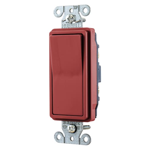 Hubbell Wiring Device - Hubbell DS120R SWITCH, DECO SER, SP, 20A 120/277V, RD