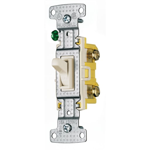 Hubbell Wiring Device - Hubbell RS115LA 15 Amp 120 VAC 1-Pole Light Almond Toggle Switch