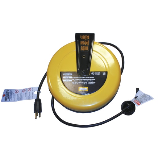 Hubbell Wiring Device - Hubbell HBLC25163 10 Amp 125 Volt 25 Foot Yellow Commercial Cord Reel