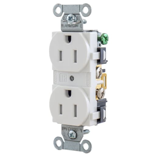 Hubbell Wiring Device - HWDK 5252WTR RCPT, DUP, HUBPRO 15/1