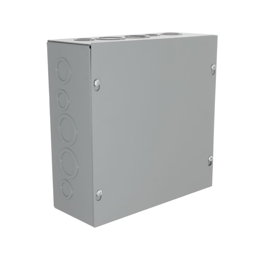 Wiegmann - Wiegmann SC101004 10 x 10 x 4 Inch Gray Steel NEMA 1 with Knockout Screw Cover Pull Box Enclosure