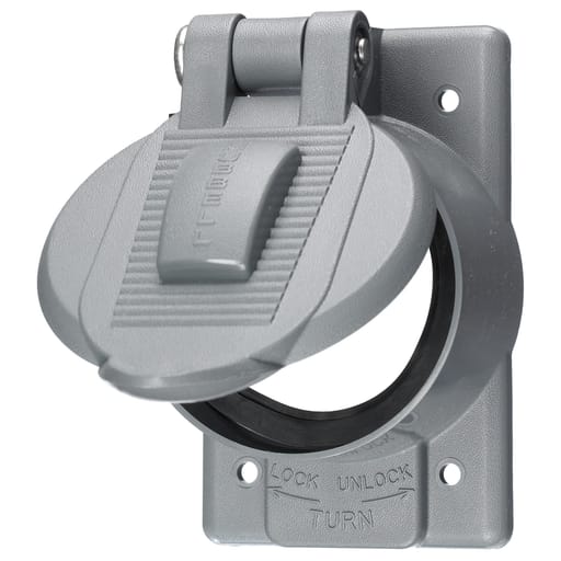 Hubbell Wiring Device - Hubbell HBL7774-WO Twist-Lock Weatherproof Cover, for 50A Single Flush Receptacle