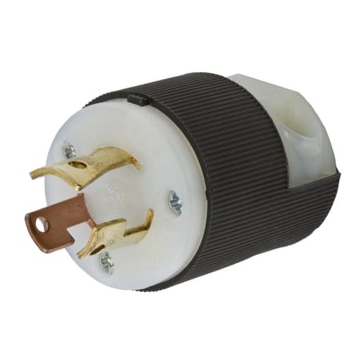 Hubbell Wiring Device - Hubbell HBL7567-C 10A 250V / 15A 125V Non-NEMA Twist-Lock INSULGRIP Black Nylon Plug, Straight