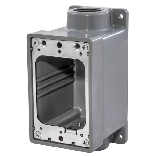 Hubbell Wiring Device - Hubbell HBL6083 WATERTIGHT FD BOX, 3/4", GRAY