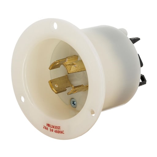 Hubbell Wiring Device - HWDK HBL2435ST LKG FLG-INLT, 20A 3P