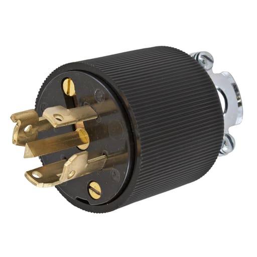 Hubbell Wiring Device - Hubbell HBL45215 30 Amp 600 Volt 4-Pole 5-Wire Black Locking Plug