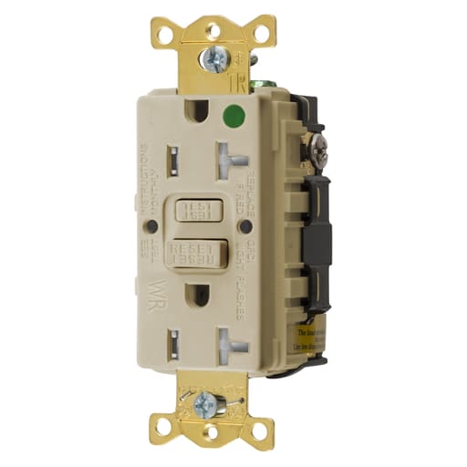 Hubbell Wiring Device - Hubbell GFTWRST83IU20A COMM HG SELF TEST TRWR US GFR IVORY