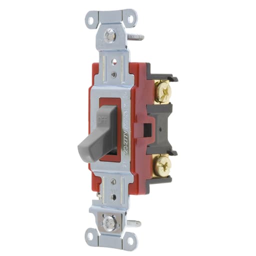 Hubbell Wiring Device - Hubbell 1222GY Hubbell-PRO Toggle Switch, Double Pole, 20A 120/277V, Gray