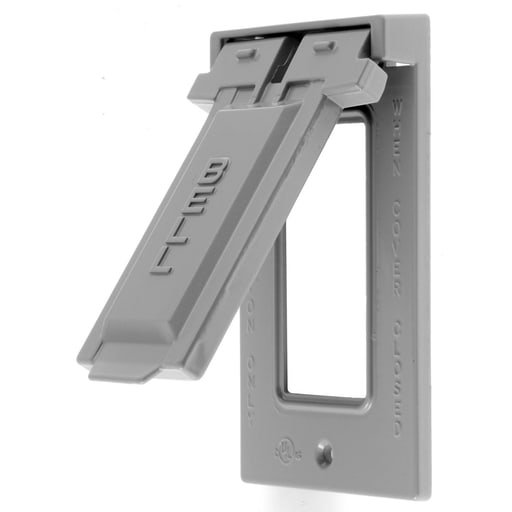 Hubbell Wiring Device - Hubbell RW51040 1-Gang Gray Die-Cast Zinc Vertical Mount Weatherproof Lift Cover