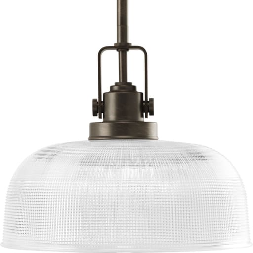 Progress Lighting - Progress P5026-74 Archie Collection One-Light Venetian Bronze Clear Prismatic Glass Coastal Pendant Light