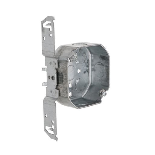 Raco Manufacturing - Raco 161 4" Octagon Box, 1-1/2" Deep, 1/2" Side Knockouts, Wood/Metal Stud Bracket