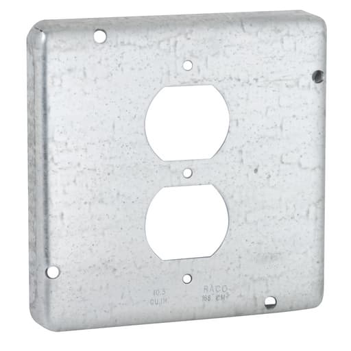 Raco Manufacturing - Raco 972 4-11/16" Square Exposed Work Cover, 1 Duplex Receptacle