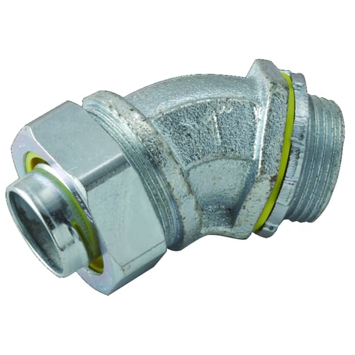 Raco Manufacturing - Raco 3444 1" 45deg Liquidtight Connector, Uninsulated, Steel