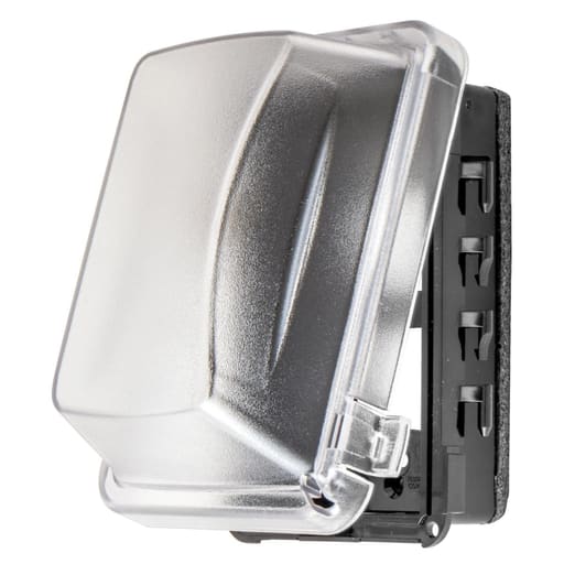 Hubbell Wiring Device - Hubbell RW57300 1-Gang Gray Thermoplastic Duplex/GFCI/Toggle/Single Receptacle Weatherproof Cover