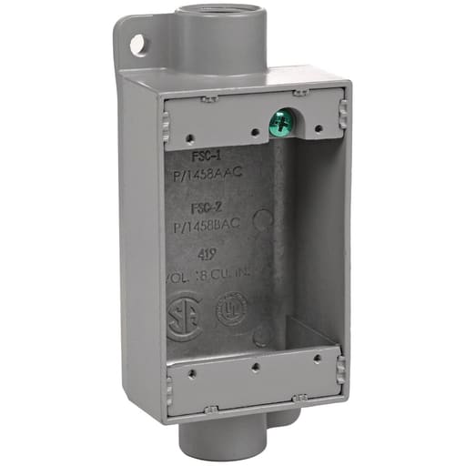 Killark - Killark FSC-1-1/2"Aluminum, Shallow Feed Thru Device Box