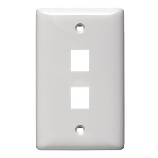 Hubbell Wiring Device - Hubbell NSP12W 1-Gang White Thermoplastic Standard 2-Port Data Communication Face Plate