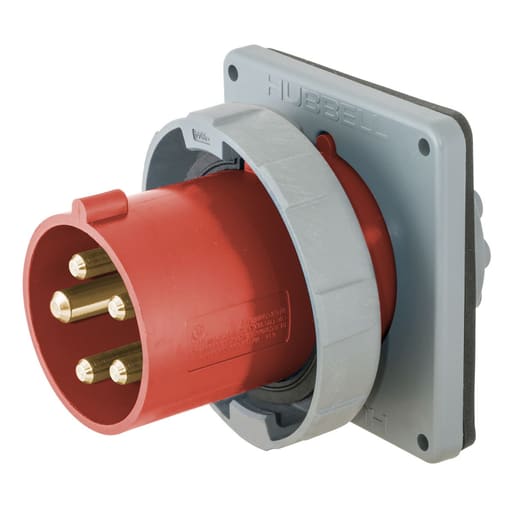 Hubbell Wiring Device - Hubbell HBL5100B7W PS, IEC, B, 4P5W, 100A 277/480V, IP67