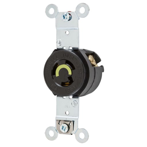 Hubbell Wiring Device - Hubbell HBL4710 15A 125V Twist-Lock Black Single Receptacle