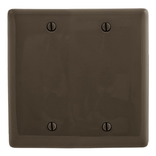 Hubbell Wiring Device - Hubbell Wiring Devices NPJ23 2-Gang Brown Box Mount 2-Blank Mid-Size Wall Plate