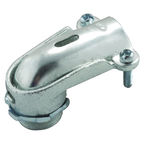 Raco Manufacturing - Raco 2202 1/2" 90deg Flex Squeeze Connector, Non-Insulated, for FMC/AC/MC Cable