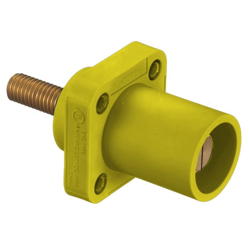 Hubbell - Hubbell HBLMRSCY Single Pole, 300/400A Male STUD RECEP, YL, T