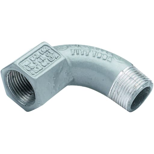 Killark - Hubbell Electrical Systems BL-90-1M 1/2 Inch Zinc Plated Iron Male to Female 90 Degrees Conduit Elbow