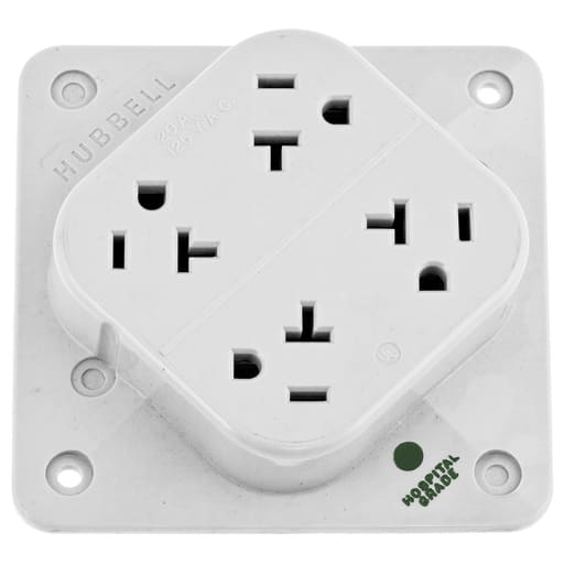 Hubbell Wiring Device - HCI HBL420HW 4-PLEX HG RCPT, 20A 12
