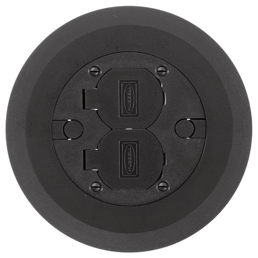 Hubbell Wiring Device - Hubbell PFBCBLA Non-Metallic Concrete Floor Box Black Flush Round Cover and Flange