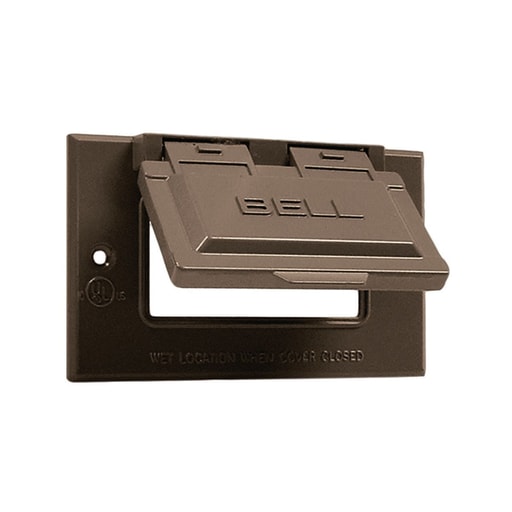 Raco Manufacturing - Bell 5101-2 1-Gang Bronze Powder Coated Metallic Horizontal Device Mount Flip GFCI Weatherproof Box Cover