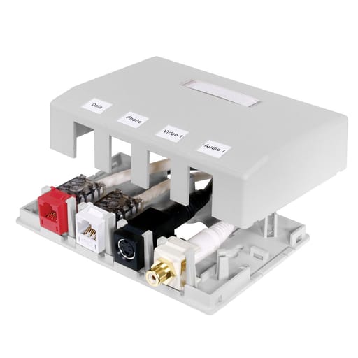 Hubbell Wiring Device - HPW HSB4W HOUSING, SURFACE MOUNT,4