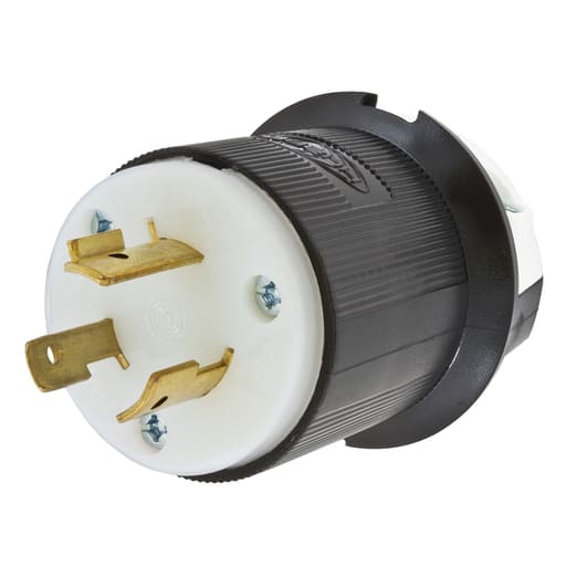 Hubbell Wiring Device - Hubbell HBL2341 20A 480V AC Twist-Lock INSULGRIP Black Nylon Plug, Straight