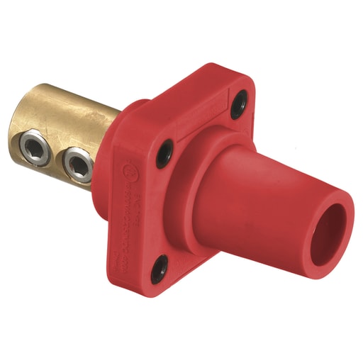 Hubbell Wiring Device - Hubbell HBLFRR 400 Amp 1-Pole Red Double Set Screw FeMale Cam Type Receptacle