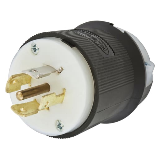 Hubbell Wiring Device - Hubbell HBL2531 20A 3PhY 347/600V AC Twist-Lock INSULGRIP Black Nylon Plug, Straight