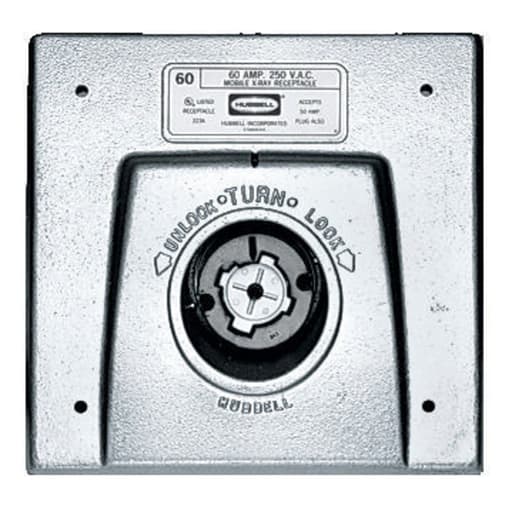 Hubbell Wiring Device - HCI HBL25503 H/LOCK RCPT, 2P3W, 50A