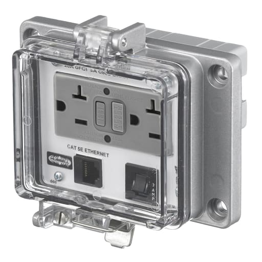 Hubbell Wiring Device - Hubbell PR205EB 20 Amp 125 Volt Power and Data Ground Fault Circuit Interrupter