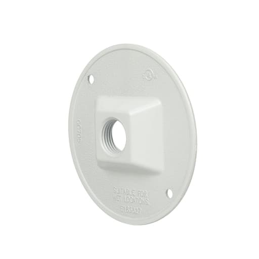 Raco Manufacturing - Bell 5193-1 Round Weatherproof Cluster Cover, One 1/2 in. Threaded Outlets, White