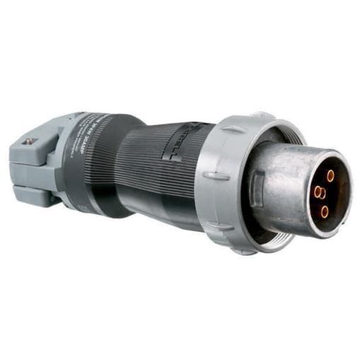 Hubbell Wiring Device - Hubbell HBL430PS1W 30 Amp 600 VAC 250 VDC 3-Pole 4-Wire Style I Watertight IEC Pin and Sleeve Plug