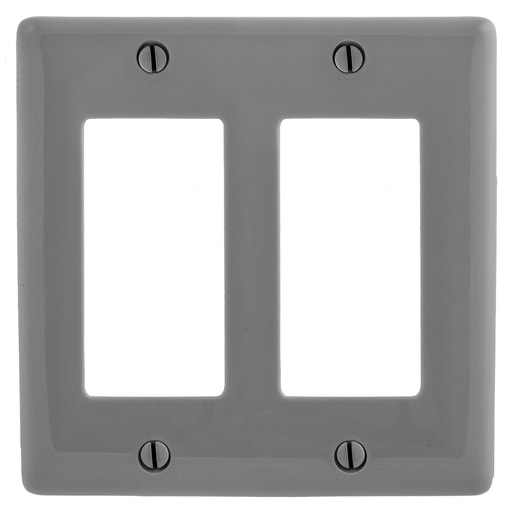 Hubbell Wiring Device - HPW NPJ262GY WALLPLATE, M-SIZE 2G,
