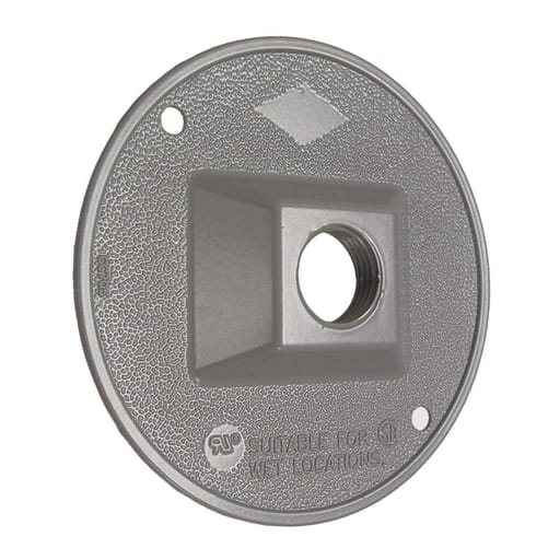 Raco Manufacturing - Bell 5193-5 Round Weatherproof Cluster Cover, One 1/2 in. Threaded Outlets, Gray, Carded