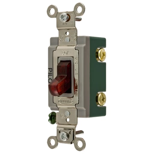 Hubbell Wiring Device - Hubbell HBL3032PL 30 Amp 120/277 VAC 2-Pole Red Toggle Switch