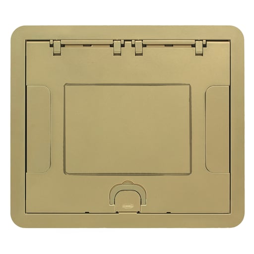 Hubbell Wiring Device - Hubbell 610GCCVRBRSC CFB6G & CFB10G Rectangular Series, Surface Cover Assembly, Brass Powder Paint Finish with Floor Insert
